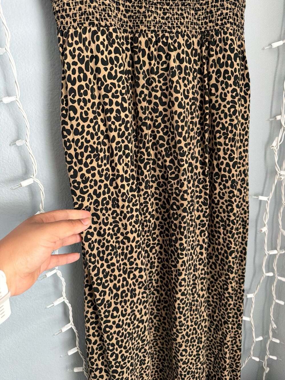 Old Navy Leopard Print Smocked Cami Maxi Dress, Size M - Picture 3 of 6